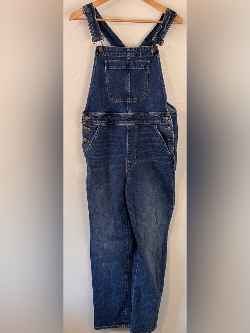 J. Crew Re-Imagined Bib Overalls Medium Wash Women’s Size Medium - Picture 4 of 15